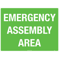 Emergency Assembly Area Safety Sign 450x300mm Metal