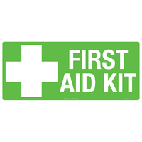 First Aid Kit Safety Sign 300x140mm Self Adhesive