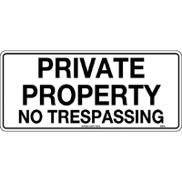 Private Property No Trespassing Safety Sign 450x200mm Metal
