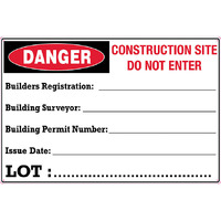 Builders Registration Building Surveyor Building Permit Number Issue Date Lot Sign 600x450mm Corflute