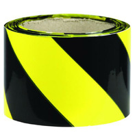 Barrier Safety Tape Black/Yellow 75mm x 50meter