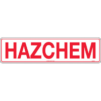 Hazchem Safety Sign 600x150mm Poly