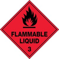 Flammable Liquid 3 Hazchem Sign 270x270mm Self Adhesive