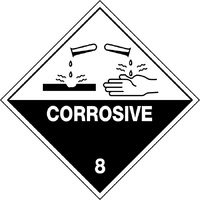 Corrosive 8 Hazchem Sign 270x270mm Metal