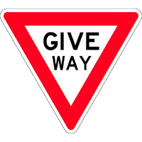 Give Way Traffic Safety Sign Aluminium Triangle 750mm