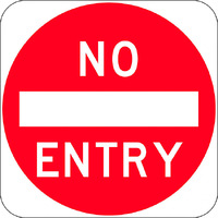 No Entry with symbol (NSW Only) Traffic Safety Sign Aluminium 450x750mm