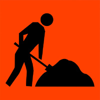 Symbolic Worker Traffic Safety Sign Class 1 Aluminium 600x600mm