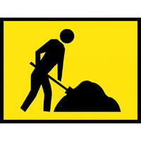 Symbolic Worker Traffic Safety Sign Boxed Edge 900x600mm