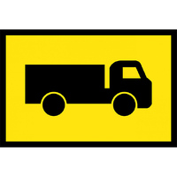 Symbolic Truck Traffic Safety Sign Boxed Edge 900x600mm