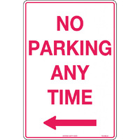 No Parking Any Time with Double Arrow Traffic Safety Sign Metal 450x300mm