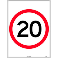 20 In Roundel Traffic Safety Sign Poly 600x450mm