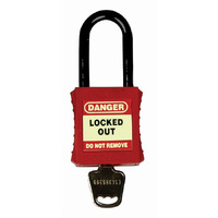 Premium Red Safety Lockout Padlock with Non Conductive Shackle UL405 42mm Shackle