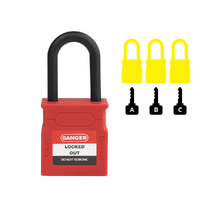 Red KD Padlock Nylon Shank 38mm