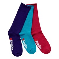 KingGee Womens Bamboo Work Sock 3 pack Colour Purple/Teal/Pink Size 3-8