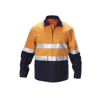 Hard Yakka Foundations Hi-Visibility Two Tone Cotton Drill Jacket With Tape